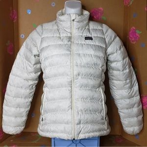 PATAGONIA WHITE DOWN PUFFER WINTER COAT JACKET GIRL'S SIZE LARGE